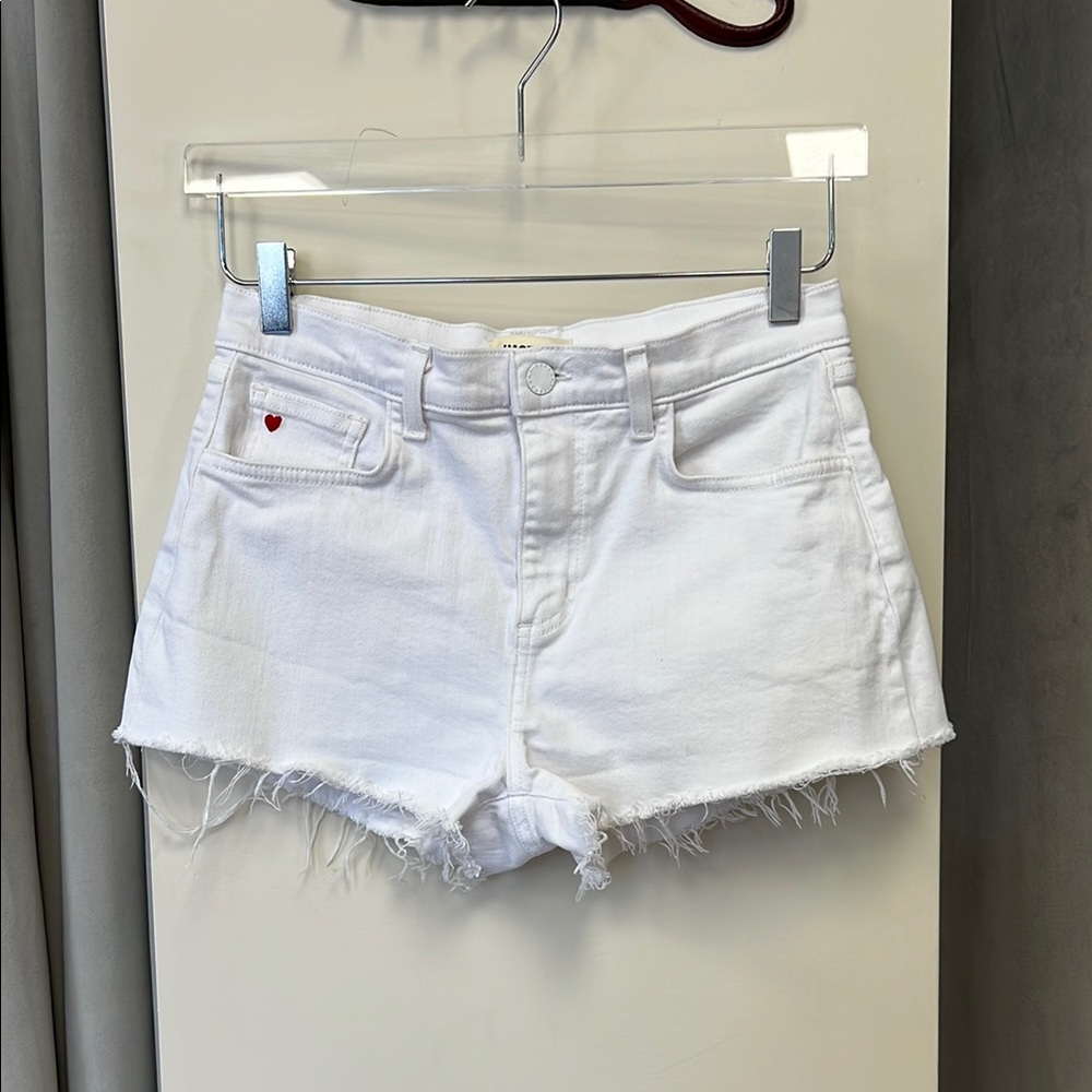 L'AGENCE White denim shorts